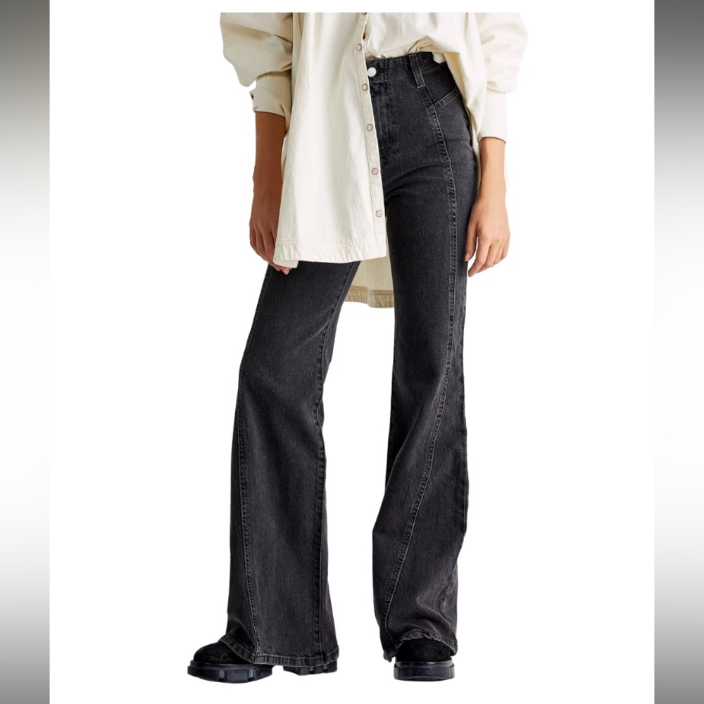 free people Florence Flare High Waist Jeans black coal size 28